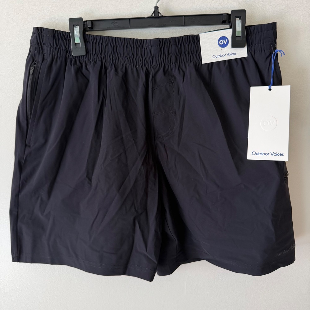 Outdoor Voices Men HiFlex Short Black Beauty 7 Inch Inseam OV61302 Size L NEW
